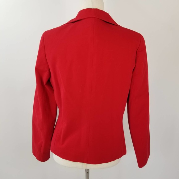 Doncaster Red Jacket Silver Zip Front  Pockets Lined Lovely Size 8 - Picture 4 of 5
